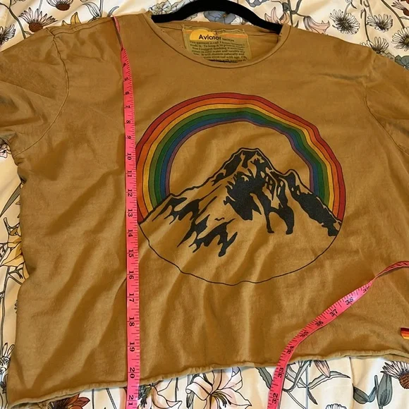 Aviator Nation Gold Rainbow Graphic Boyfriend Tee - Picture 6 of 6